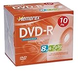 8 x vitesse Memorex 4.7 Go 8 x DVD-R Media (10-Pack)