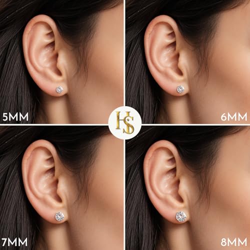 Image of HIGHSPARK 925 Silver inchSparkling Martini inch Solitaire Earrings | 92.5 Sterling Silver and Diamond like Brilliance Sparkling Zirconia | Lovely Gift