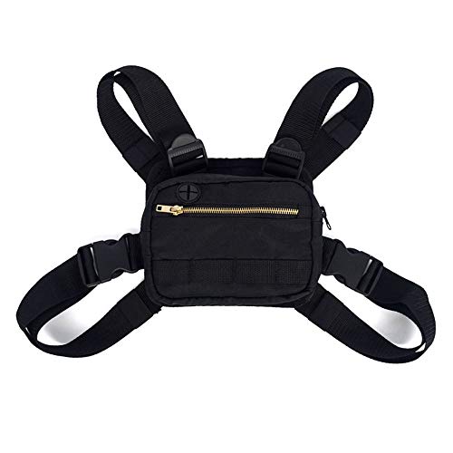 Brusttasche Bauchtasche Hüfttasche - Mode Outdoor Reisen Festival Taschen (schwarz) Cover