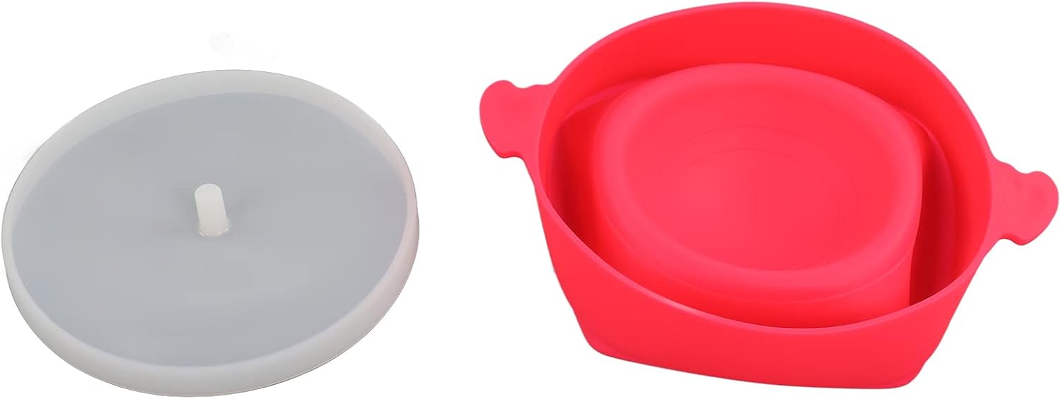 Pongnas Collapsible Silicone Microwave Popcorn Bowl with Lid & Handle Dark Blue - Quick & Mess Popping (Red #11)