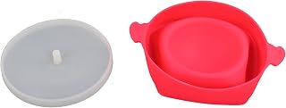 Qukaim Cuenco para palomitas de maíz para microondas con tapa transparente y asa, para hacer palomitas de maíz de silicona para el hogar, color rojo rosa