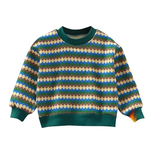 Toddler Boys Fleece Pullover Autumn Winter Long Sleeve Warm Sweatshirt Classic Grid Pullover Sweatshirt