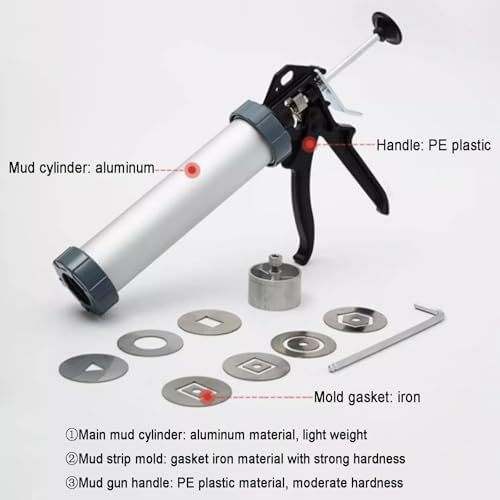 DIY Clay Extruder Gun Set with 7 Molds, Handheld Soft Hollow Mud Extruder Tool for Sculpting, Pottery, and Arts & Crafts - Ideal for Creative Projects