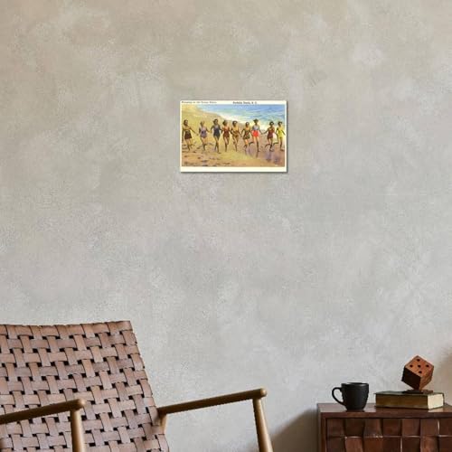 ART.COM Stretched Canvas Print Romping on the Beach, Surfside Beach, South Carolina, 18" x 12" by ART.COM - Used condition - Image 4