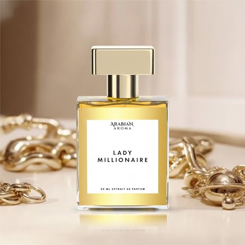 Image of Arabian Aroma Lady Millionaire Perfume For Women | Long Lasting Floral Fruity Fragrance Spray, 50 ML, Extrait De Parfum.