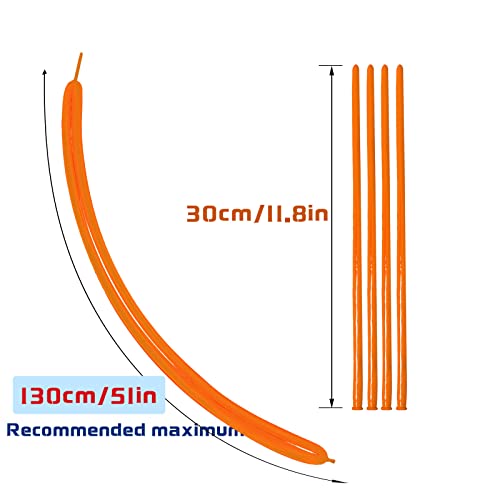 Image of Orange 260 Long Skinny Twisting Animal Balloons, Rainbow Balloons for Animal Shapes Carnival Festival Party Supplies 100pcs
