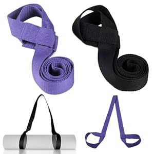 Anluoyi 2 Pcs Yoga Mat Strap Carry Sling Cotton Yoga Mat Strap Multi-Purpose Non-Slip Yoga Mat Carrier Strap for Carrying all Mat Sizes