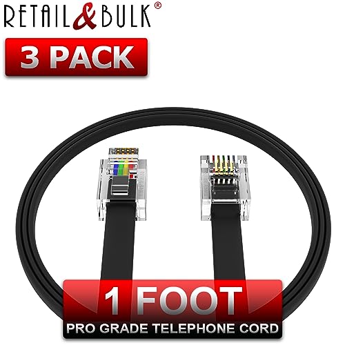 Cable de línea telefónica corto para organizar escritorios con faxes y teléfonos fijos en casa 2