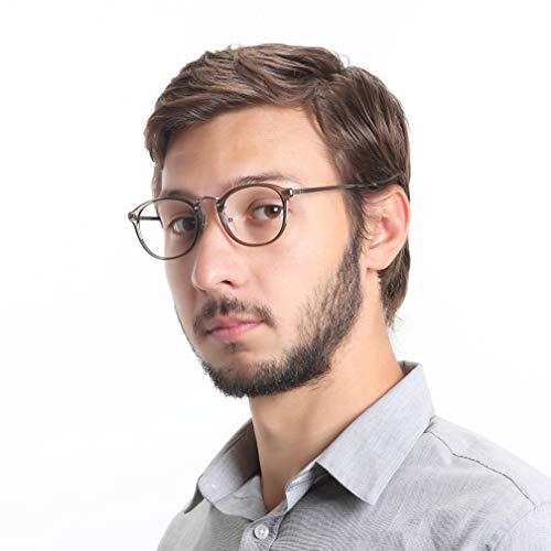 Image of LifeArt Blue Light Blocking Computer Glasses,Stylish Reading Glasses for Women /Men,Transparent Lens Filter UV Light 400,Reduce Eyestrain (5325 c3-1, 4.75 Magnification)