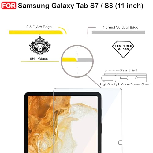 Image of CEDO Samsung Tab S7 / S8 / S11 (11 inch) Tempered Glass | Screen Protector Clear Tempered Glass for Samsung Galaxy Tab S7 / S8 / S11 (11 inch)