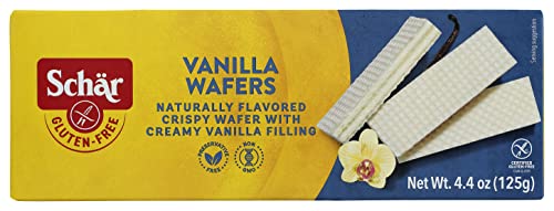 Schär Gluten-Free Vanilla Wafers, 4.4oz (Pack of 12) – Crispy Texture, Rich Vanilla Flavor, Non-GMO, No Artificial Preservatives, Perfect Snack or Dessert Ingredient