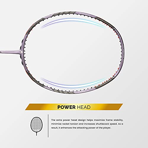 Image of Apacs Z-Ziggler (Unstrung, 38 LBS Max Tension) 6.4mm Slim Shaft | Made in Vietnam | 100% Japanese Graphite Badminton Racket with Free Full Cover | G2-4 1 /8 inches (Purple)
