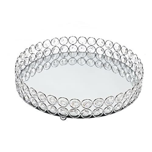 Fichiouy Silver 11 Pcs Crystal Wedding Cake Stand Set, Metal Cupcake Plate Holder Desert Display Tower Wedding Birthday Party Decoration Silver (Silver 11Pcs) #TOP6