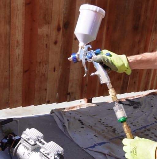 Miniatura 6 de California Air Tools Quiet Flow 4710SQPK Compresor de aire y kit de pintura en aerosol LVLP