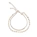 Zealmer Delicate Layered Gold Bracelet Set Disc Hand Bracelet With Curved Tube 2 Pieces