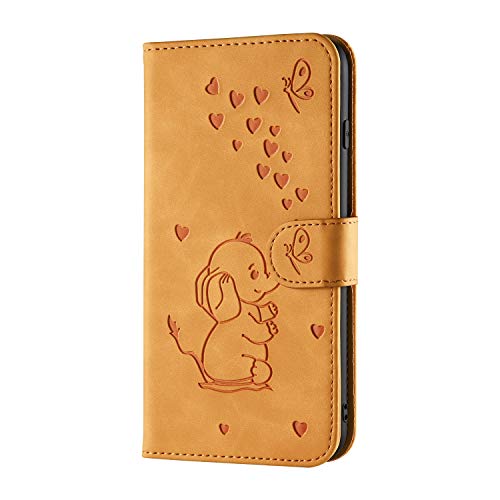 Preisvergleich Produktbild Docrax Galaxy A51 Handyhülle, Hülle Leder Case mit Standfunktion Magnetverschluss Flipcase Klapphülle kompatibel mit Samsung Galaxy A51 - DORXZ030151 Gelb