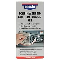 presto Scheinwerfer-Aufbereitungs-Set, Komplettes Set zur Scheinwerferaufbereitung, für Auto & Motorrad, inkl. Politur, Entfernt Kratzer, UV-Schutz