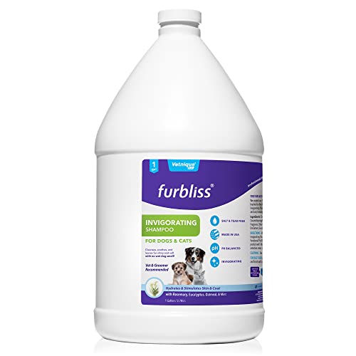 Vetnique Furbliss Dog Grooming Shampoos And Conditioner No Wet Dog Smell Botanical And Essential Oils To Clean And Deodorize Coat For Dogs And Cats (Gallon Invigorating Scent Shampoo) #TOP6