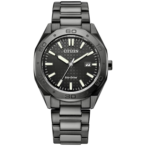 Citizen Men's Eco-Drive Sport Casual Odyn Watch, Gray Stainless Steel Bracelet, Gray Dial, 3 Hand, Date (Model: BM7637-81H)