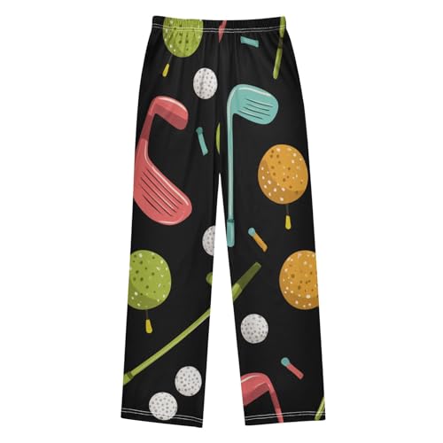 ZZXXB Golf Boys Long Pants Soft Trousers Elastic Waist Kids Lounge Bottoms with Pockets S-XL2