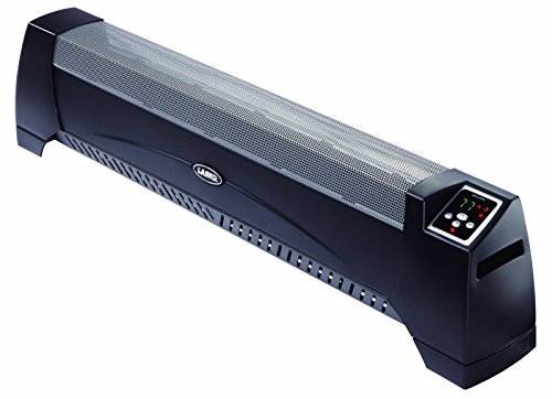 Lasko 5624 Low Profile Room Space Heater, Black-Features Natural Convention Heat for Silent Operation, Large