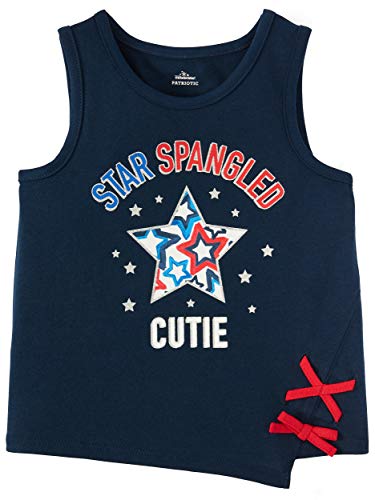 Celebrate Toddler Girls Blue Star Spangled Cutie Patriotic Tank Top Baby Tee Shirt