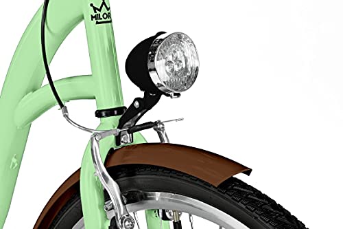 Milord. 26 inch 3 versnellingen mintgroen comfort fiets met mand en rugdrager, Nederlandse fiets, damesfiets, stadsfiets… - Afbeelding 8