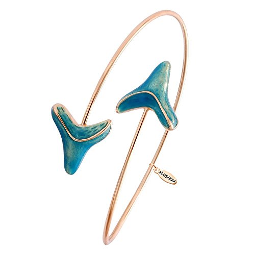Noumanda Double Shark Tooth Wrap Bracelet Arrow Bangle Bracelet Glowing In The Dark (Rose Gold) #TOP5