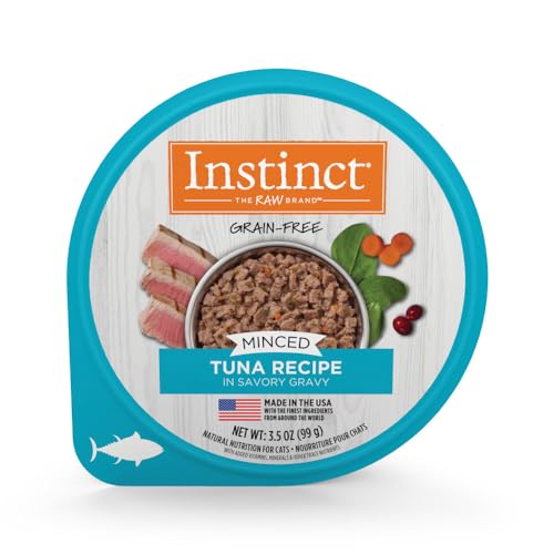 Instinct Original Minced Natural Wet Cat Food, Grain Free Recipe - Real Tuna, 3.5 oz. Cups (Pack of 12)