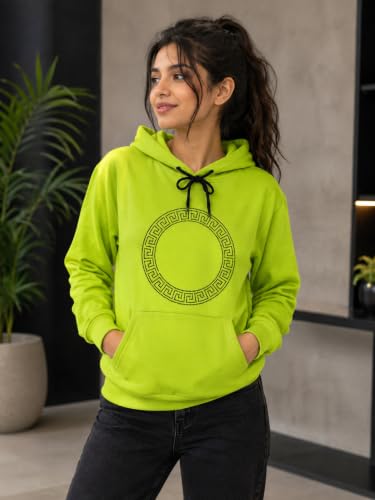 Image of Women's Luxury Rhinestone Geometric Circle Pullover Hoodies for Women