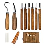 Holz-Schnitzwerkzeug Set ,8 Teiliges Holz-Schnitzmesser und ein Schleifsteine,schnitzmesser erwachsene, schnitzwerkzeug,Professionelles Tranchiermesser-Set für Einsteiger