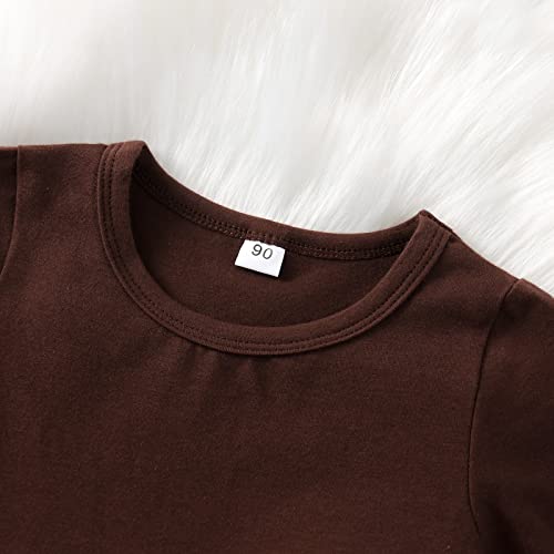 IKFIVQD 2023 Moda Outono Roupas de Ação de Graças Crianças Crianças Bebês Meninas Bonito Peru Crop T