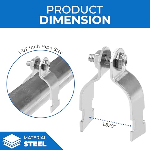 OHLECTRIC Universal Strut Clamp 1-1/2" Secures Rigid/IMC & EMT Conduit & Pipe To Strut, Zinc Electroplate Finish | Support 800 Lbs Load | (5-Pack) by OHLECTRIC - Image 3