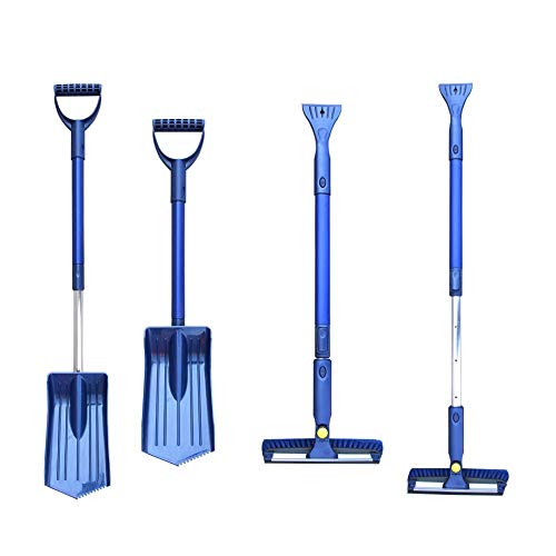 Ruier-hui Auto Nieve Pala 2 en 1 Auto quitanieves Pala de Nieve Pala Pala, Color Azul