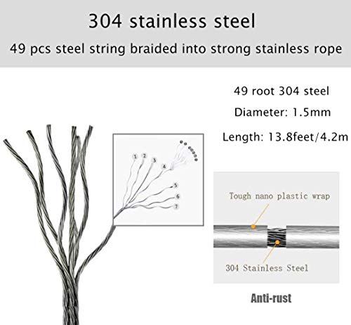 Image of Homeme Retractable Clothesline Indoor Outdoor, ABS Case+Aluminum Clothes Drying Wire Rope with Adjustable 4.2m Stainless Steel Line, Maximum Load 20kg, Invisible Wall Mounted Laundry Drying Rack-Black