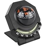 Compass for Car, Foldable 180 Degree High Precision Car Compass Dashboard, Adjustable Portable...