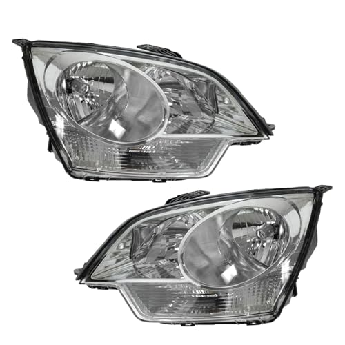 Image of TRQ Driver & Passenger Side Halogen Headlight Assembly for 2008-2010 Saturn Vue and 2012-2014 Chevrolet Captiva Sport | 2 Piece Set