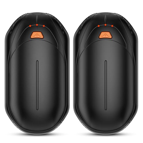 AI Hand Warmers Rechargeable 2 Pack, AI Smart Chips Electric Hand Warmers, 20Hrs Long Safe Heat, Portable Pocket Heater, Gifts for Christmas, Outdoor, Golf, Hunting, Camping Accessories -Black