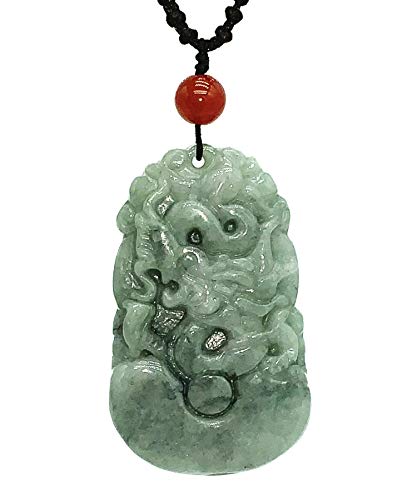 Feng Shui Hand Carved Chinese 12 Zodiac dragon necklace amulet
