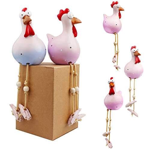 Sunfenle Resin Chicken Garden Decor, Funny Rooster Farm Sculpture Garden Stakes, Sitting Chicken Home Art Ornament Animal Figurine For Garden Patio Lawn Yard Art Decor #TOP1