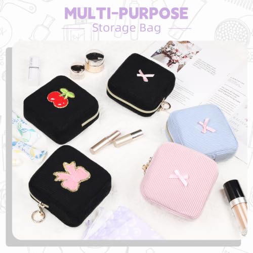 Image of Period Bag for Teen Girls, Corduroy Sanitary Napkin Storage Bag, Menstrual Pad Pouches Tampon Holder for Purse
