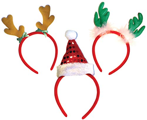 OLYPHAN Headbands for Christmas - Women - Reindeer Antler & Santa Hat Headband Hats - Teens and Adults