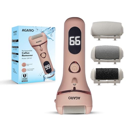 AGARO Callus Remover with 3 Interchangeable Head Rollers, Electronic Foot Scrubber For Callus & Dead...