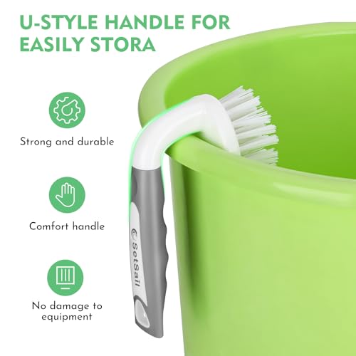 Image of SetSail Scrub Brush, Heavy-Duty Stiff Bristle Cleaning Scrubber, 4 Pack