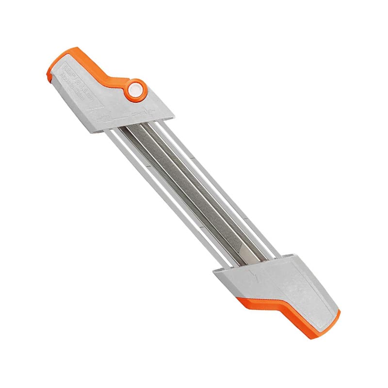 Afilador de cadena de motosierra 2 en 1, Lima fácil de 4,0mm/4,8mm, lima de afilado de cadena de motosierra for sierra de cadena, joyería de piedra(Orange White,4.8mm)
