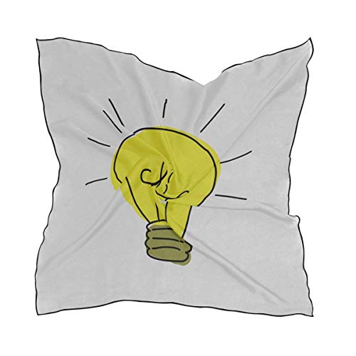 Preisvergleich Produktbild Weiches Polyester Seidenkopf Seidenschal Modedruck Kunst Cartoon Süße Linie Glühbirne Langes Haar Schal Damenhaarschal Schal Haar Mehrere