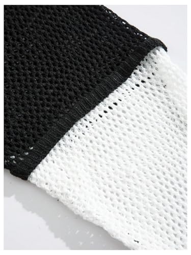 Men's Graphic Crochet Sweater Hollow Out Knitted Long Sleeve Letter Drop Shoulder Pullover Tops4