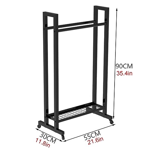 Support de rangement pour raquettes de badminton vertical noir à roulettes