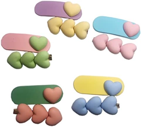 LINAYOHA 10Pcs Macaron Hair Clip for Girl Women Matte Candy Color Resin Small Snap Love heart shape Alligator Hair Pins Barrettes Gift Headwear Hair Styling Accessories Sectioning for Decorative Party