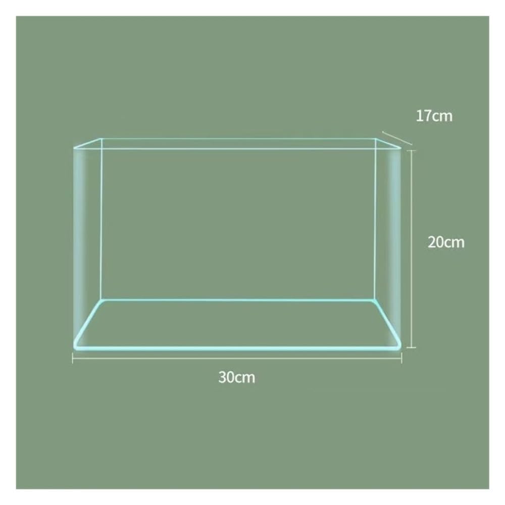 Aquarium Glasaquarium mit gebogenen Kanten, kleines transparentes Aquarium for Wohnzimmer und Schreibtisch, Zuchtbox(30cm)